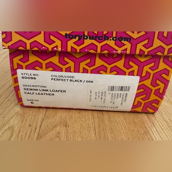 Tory Burch 'Gemini Link' Chain Loafer Black Leather Womens Size 6.5 - Picture 3 of 6